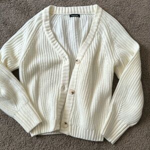 White button up cardigan